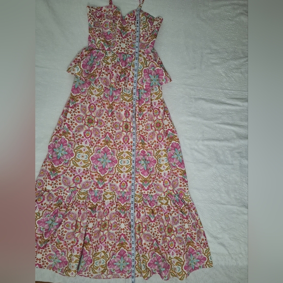 Misa Los Angeles Pink and Green Patterned Maxi Dress - Picture 5 of 11